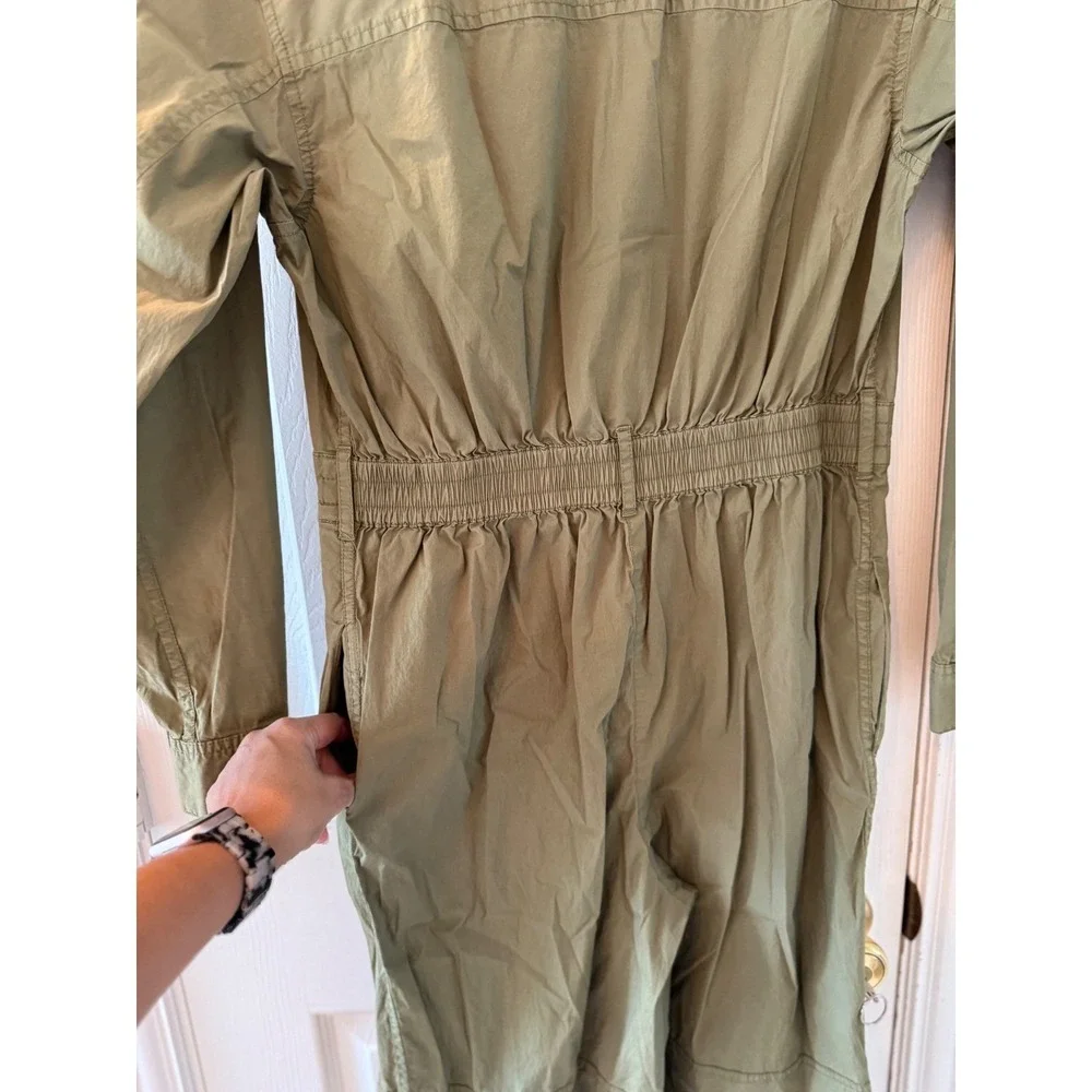 Michael Kors Olive Utility Jumpsuit Cargo Safari Military Chic Medium‎